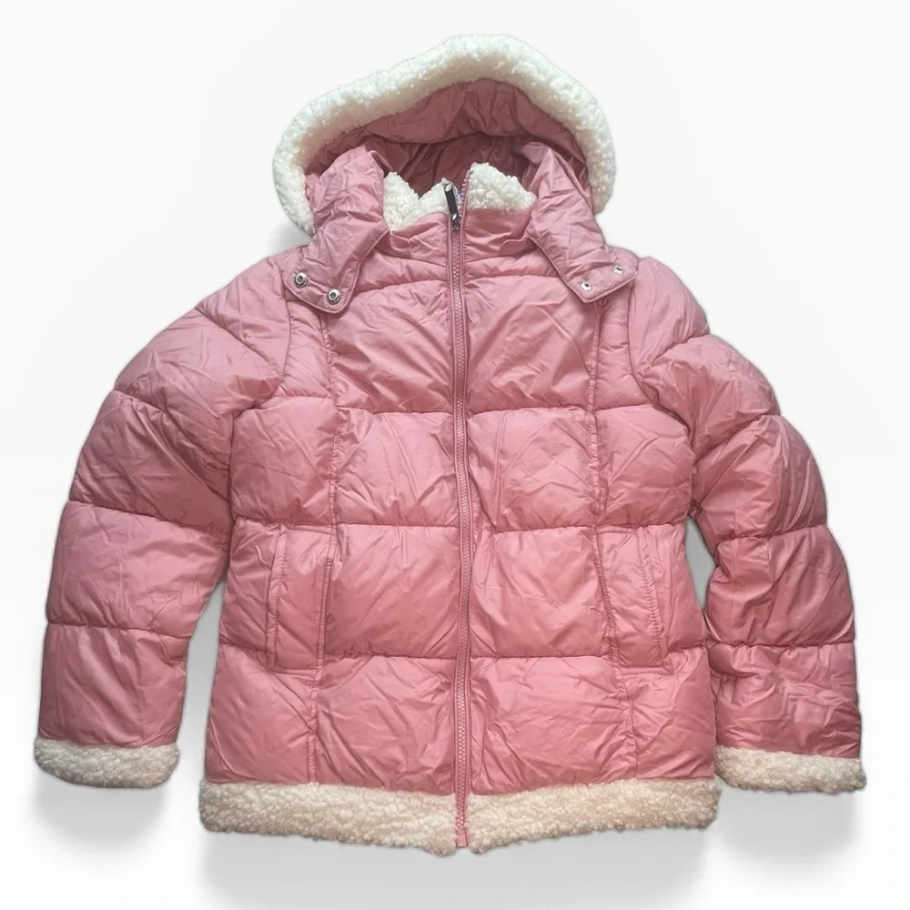 Sam Edelman Jacket Pink Sherpa Star Puffer Youth L 14/16 NWT